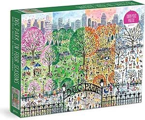 Galison Michael Storrings Dog Park in Four Seasons 1000 Piece Puzzle from Galison - Beautiful 1000 Piece Puzzle for Adults, Challenging and Fun, Thick and Sturdy Pieces, Great Gift Idea Michael Storrings, 1000 Piece Puzzle, Jigsaws, 1000 Piece Jigsaw Puzzles, Dog Park, Easter Egg Hunt, Egg Hunt, Happy Kids, Puzzle Pieces