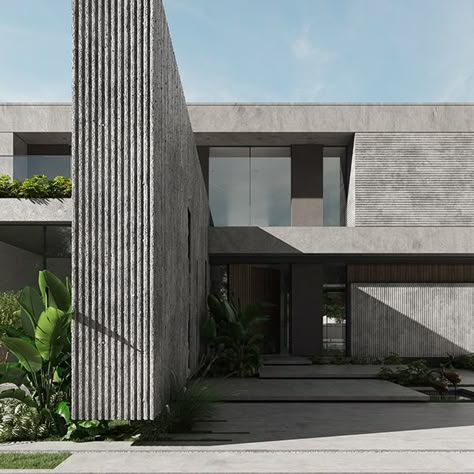 Dubai Villa . 260315 :: Behance Exterior Villa Design Modern, Dubai Villa Exterior, Modern Tropical Architecture, Architecture Mood Board, Villa Elevation, Admin Building, Dubai Villa, Dubai Houses, Villa Ideas