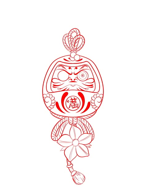 Tattoo Designs Outlines, Japanese Small Tattoo, Omamori Tattoo Design, Daruma Tattoo Design, Japanese Lantern Tattoo, Japanese Flash Tattoo, Japanese Body Suit, Tattoo Daruma, Small Japanese Tattoo