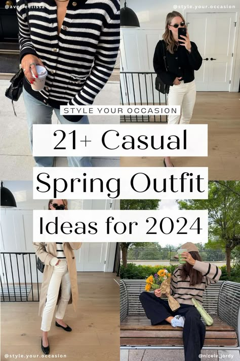 Spring 2024 Trends: 21+ Chic & Casual Spring Outfits You’ll Want to Copy. Click through for our roundup of 21+ cute and casual spring outfits for women. Spring 2024 fashion trends Effortless Spring Outfit, Stylish Spring Outfit, Spring Jeans, 2024 Fashion Trends, Spring Outfit Ideas, Spring Work Outfits, Outfit Primavera, Spring Capsule Wardrobe, Cute Spring Outfits