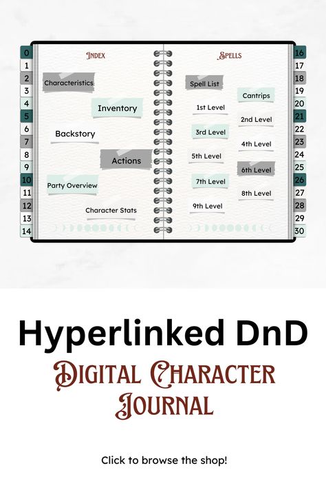 Digital Dnd Journal, Dnd Campaign Notebook, Dnd Note Taking, Dnd Session Notes, Dnd Character Journal, Character Journal, Digital Character, Free Notebook, Notebook Organization