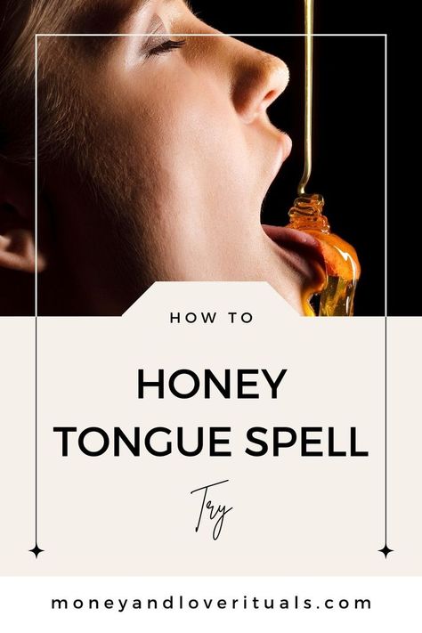 The Honey Tongue spell is a type of sweetening spell used in various traditions of magic to encourage positive communication and interactions. The spell involves using honey and other ingredients to create a mixture that is then applied to the tongue, with the intention of promoting kind and loving speech. Honey On Tongue Spell, Honey Under Tongue Spell, Sweetening Spell, Eye Circle Remedies, Positive Communication, The Spell, Dark Eyes, Love Each Other, Love Spells