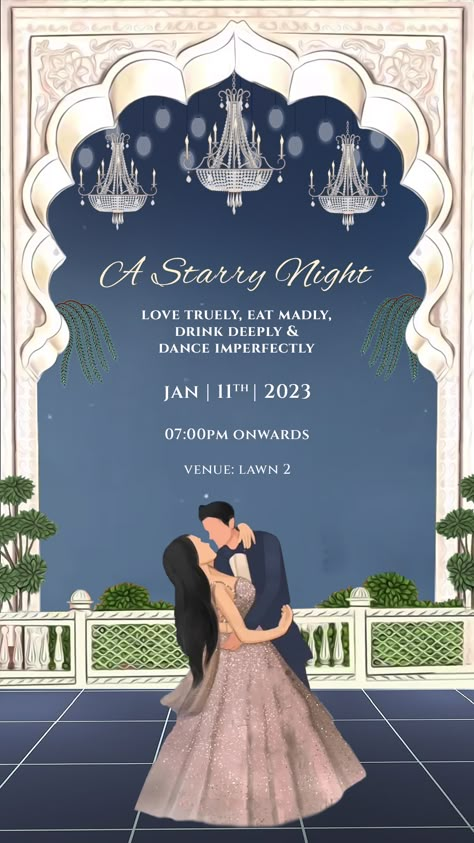 Engagement Standee, Reception Digital Invite, Reception Invitation Cards Template, Engagement Invites Indian, Sangeet Night Invitation Card, Sangeet Invite Template, Sangeet Background, Sangeet Illustration, Sangeet Invitation Cards Template