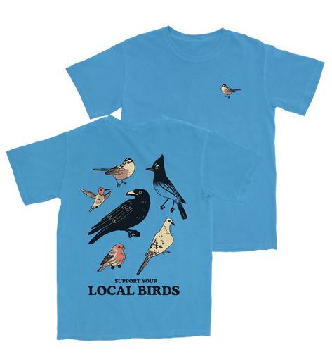 Cool & unique birdwatching tees for all. Every purchase helps fund habitat conservation and other bird-related causes. Makes a great gift for birdwatchers, naturalists, ornithologists, and conservationists. Western Backyard, Common Raven, House Finch, Anna's Hummingbird, Common Birds, Bird Shirt, Small Pen, Backyard Birds, Bluebird