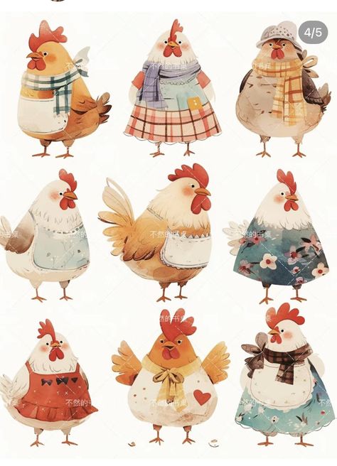 Chicken Drawing, Storybook Art, Animals Farm, Chicken Art, Sticker Ideas, Journal Scrapbook, Art Drawings For Kids, Scrapbook Stickers, Whimsical Art