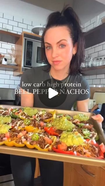 Keto Diet & Recipes on Instagram: "Bell Pepper Nachos 🫑🥑🍅🧅
By  @lainiecooks_

Nachos are my favorite meal of all time and whenever they are on a menu, you bet I am ordering them. When I’m trying to eat healthier during the week, I will make these bell pepper nachos and they REALLY hit the spot! I’ve tried all different variations of low carb nachos, but this one is definitely my favorite. You can sub in any meat of choice and really get creative with the toppings. They take less than 20 minutes to make and come out perfect every time.

Ingredients:
6 bell peppers
1 lb of grass fed beef (ground Turkey or soy chorizo is also yummy)
1 packet taco seasoning 
2 cups Shredded cheese
1 tomato (diced)
1 red onion (diced)
1 jalapeño (sliced thin)
Sour cream
Guacamole (2 avocados mixed with red Bell Pepper Nachos, Pepper Nachos, Low Carb Nachos, Soy Chorizo, Beef Ground, Eat Healthier, High Protein Low Carb, Grass Fed Beef, Bell Peppers