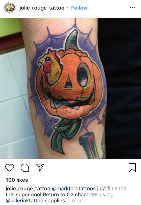 Return To Oz Tattoo, Fall Tattoos, Oz Tattoo, Return To Oz, Tattoo 2024, Autumn Tattoo, Oz Movie, Movie Tattoo, Halloween Inspo