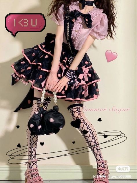 Pink Aesthetic Clothes Pastel Goth, Pastel Goth Dresses, Kawaii Goth Clothes, Anting Manik, Pastel Goth Outfits, Lolita Outfits, Pastel Goth Fashion, Kawaii Fashion Outfits, Kawaii Dress