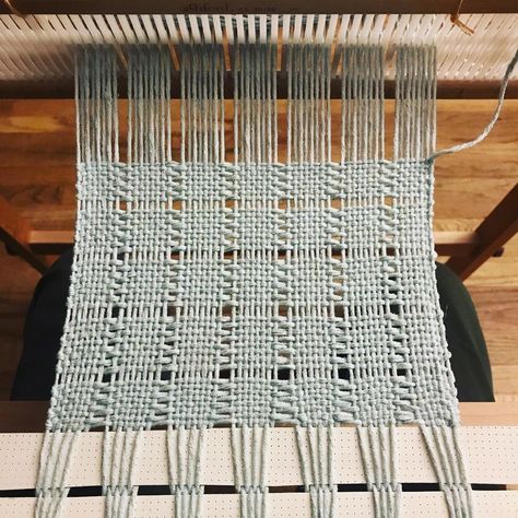 New scarf for Mom! Pale aqua Katia Pisco cotton/linen/acrylic yarn, so soft. Will be 7”x72”. #weaving #rigidheddleloom… Weaving Patterns Loom, Fiber Weaving, Rigid Heddle Weaving Patterns, Weaving Scarfs, Weaving Loom Diy, Weaving Loom Projects, Rigid Heddle Weaving, Weaving Ideas, Heddle Loom