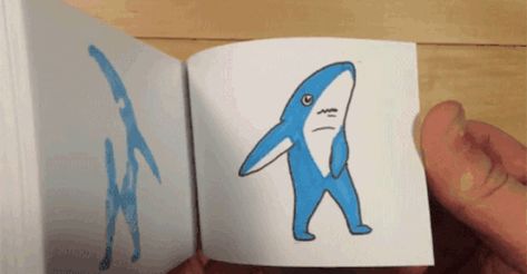 Easy Flip Book, Animated Shark, Flip Books Art, Flip Book Animation, Flip Books, 3rd Grade Art, Drawing Templates, Book Drawing, Middle School Art