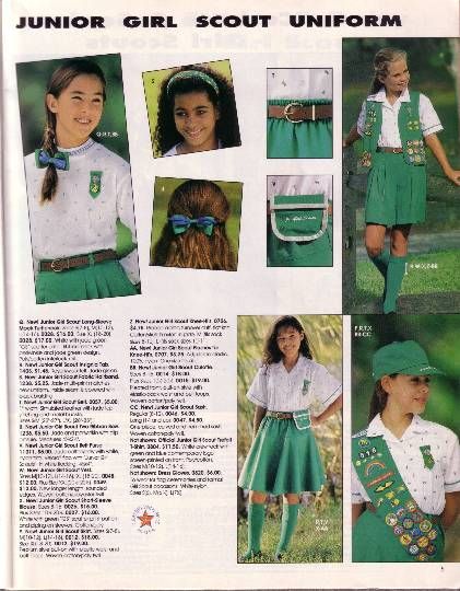 Junior, 1994-2000 (GSJ-4) 1990s Life, Girl Scout Costume, Girl Scouts History, Girl Scout Uniform, Brownie Scouts, Group Fashion, Vintage Girls Clothes, Scout Uniform, Girl Scout Juniors