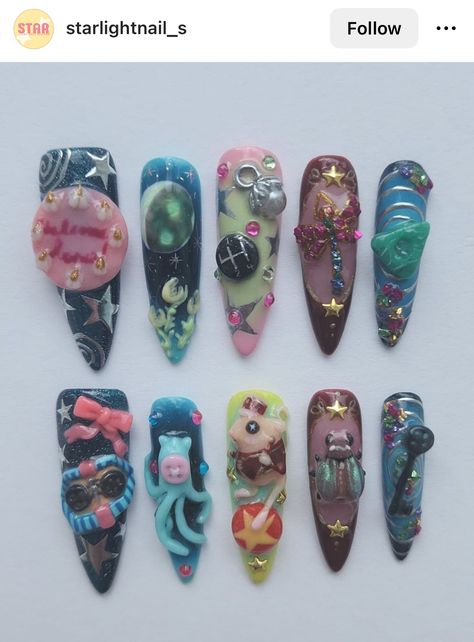 Coraline Nails, Halloween Acrylic Nails, Cute Simple Nails, Exotic Nails, Really Cute Nails, Unique Acrylic Nails, Minimalist Nails, Funky Nails, Dope Nails