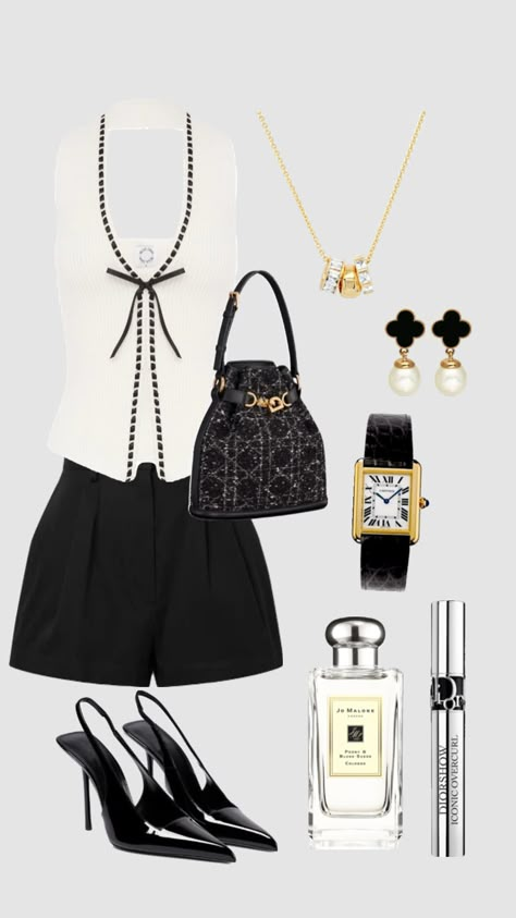 #outfit #outfitideas #richgirl #dior #casual #nightout #vca #blackshorts Dior Aesthetic Outfit, Dior Outfit, Dior Aesthetic, Disney Characters Wallpaper, Aesthetic Fits, Aesthetic Outfit, Rich Girl, White Outfits, Gossip Girl