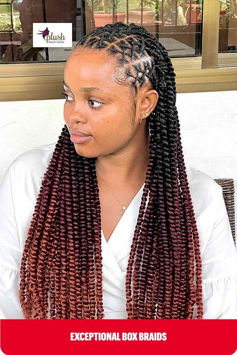 Long Spring Twists Box Braids Long Spring Twists, Box Braid Hairstyles, Braids Hairstyles For Black Women, Face Shape Hair, Hairstyle For Black Women, Natura Hair, Latest Braided Hairstyles, Hair Braid Patterns, Natural Hair Wedding