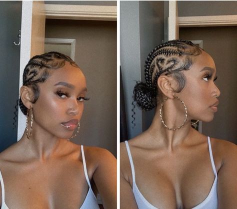 Edges For Cornrows, Low Bun Cornrow Hairstyles, Cornrows Braids For Black Women Natural Hair, Feed In Stitch Braids Cornrows, Cornrows Styles For Black Women, Stitch Braids Black Women, 6 Cornrows Braids Black Women, Protective Hairstyles Braids Cornrows, 8 Feed In Braids