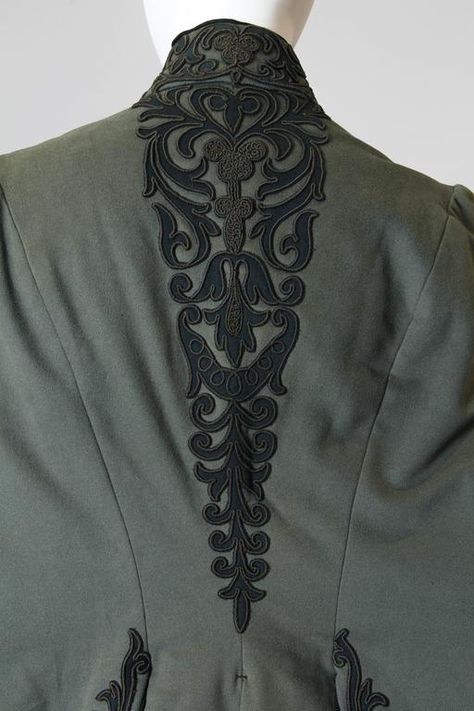 Very Fine Victorian Dolman | From a collection of rare vintage coats and outerwear at https://www.1stdibs.com/fashion/clothing/coats-outerwear/ Embroidery On Coat, 19th Century Dress, Embroidery Fashion Detail, Victorian Hand, Birds Embroidery Designs, Century Dress, Tailored Clothes, Jewellery Design Sketches, Muslimah Dress