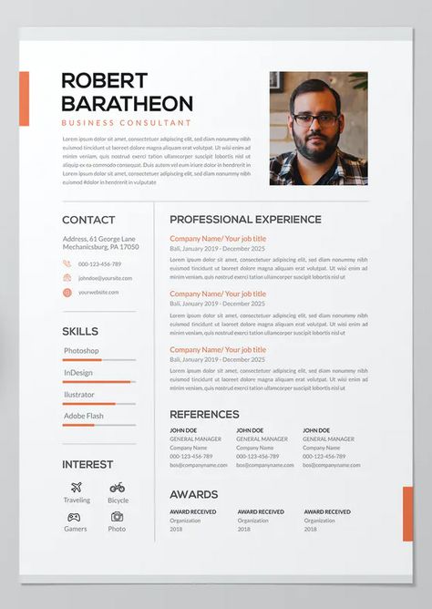 Clean Corporate Style Resume Template AI, EPS Corporate Resume Design, Corporate Cv Design, Corporate Resume, Agenda Board, Cv Inspiration, Design Resume, Creative Cv, Portfolio Template Design, Documents Design