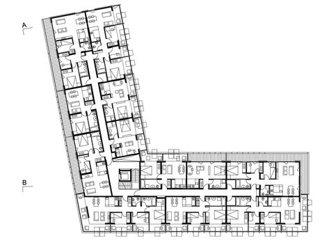 Residential Building Plan, Hotel Floor Plan, Commercial And Office Architecture, Hotel Floor, Hotel Plan, Apartment Floor Plans, Hotel Building, Apartment Architecture, Hotel Architecture