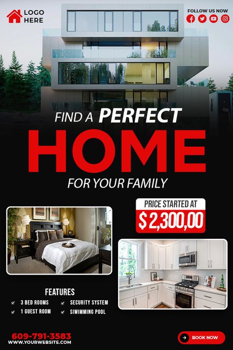 Real Estate Advertising Poster | House for Sale#pikbest#Templates House Sale Poster Design, House For Sale Poster, Poster Real Estate, Real Estate Poster, Poster House, Real Estate Advertising, Real Estate Flyers, Real Estate Sales, Real Estate Houses