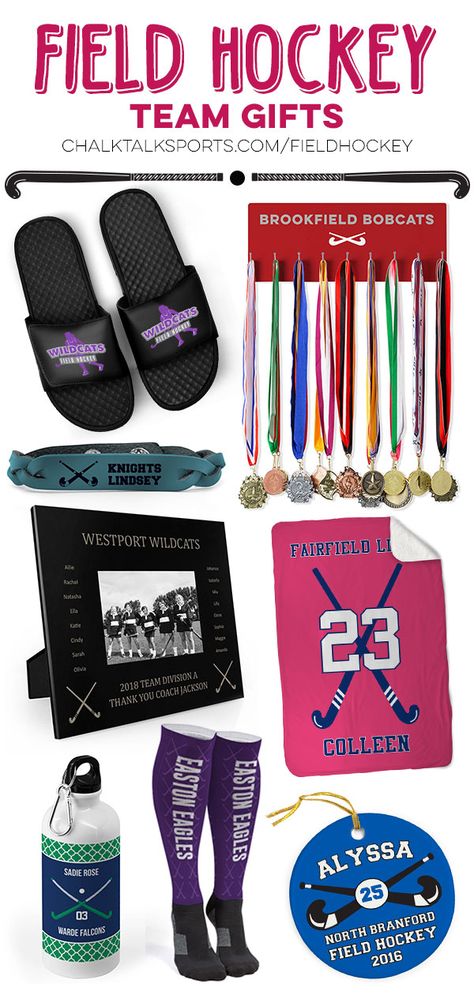 We have an awesome selection of team gift ideas for field hockey players of all ages! Personalized options available with team name, player name, roster or more! Great end of season or team party gift ideas! Senior Gifts Sports Field Hockey, Senior Field Hockey Gifts, Field Hockey Party Ideas, Field Hockey Gifts For Players, Field Hockey Senior Gifts, Field Hockey Team Gift Ideas, Field Hockey Party, Senior Gifts Sports, Field Hockey Quotes