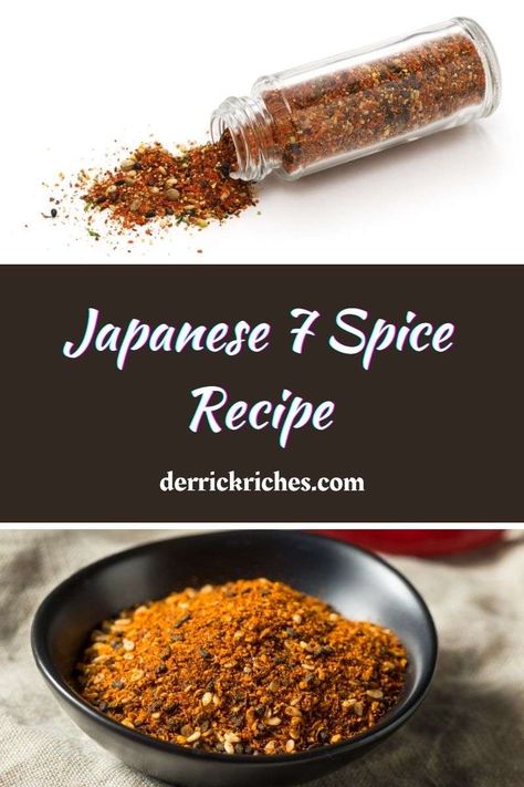 Japanese 7 Spice Recipe, 7 Spice Recipe, Seven Spices Recipe, Diy Spice Mix, Japanese Spices, Bbq Rub Recipe, Asian Seasoning, Homemade Dry Mixes, 7 Spice