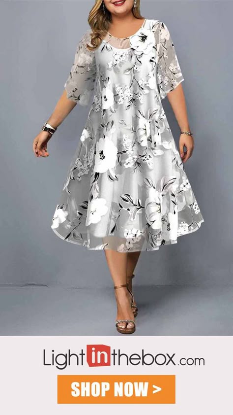 Chiffon Dress Styles For Women, Summer Dress For Plus Size, Dress For Big Size Woman, Plus Size Spring Dresses, Formal Casual Dress, Latest Dress For Women, Big Size Dress, Casual Dresses Plus Size, Plus Size Patterns