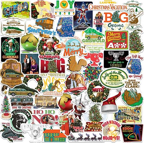 Amazon.com: National Lampoon's Christmas Vacation Sticker 50ct Vinyl Large Deluxe Stickers Variety Pack - Laptop, Water Bottle, Scrapbooking, Tablet, Skateboard, Indoor/Outdoor - Set of 50 Christmas Vacation Party, Christmas Cartoon Characters, National Lampoon's Christmas Vacation, Griswold Family Christmas, Christmas Kiss, National Lampoons Christmas, Lampoons Christmas, Happy Merry Christmas, Outdoor Set