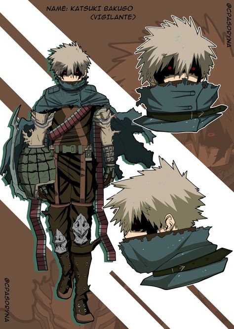 Vigilante Deku And Bakugo, Vigilante Bakugou, Bakugou Redesign, Vigilante Character Design, Vigilante Oc, My Hero Academia Oc, All For One, Hero Costumes, Hero Wallpaper