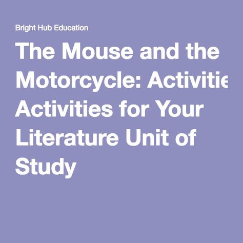 Mouse And The Motorcycle Activities, The Mouse And The Motorcycle, Mouse And The Motorcycle, Elementary School Activities, March Book, James Herriot, Reading Club, Author Studies, 2nd Grade Classroom