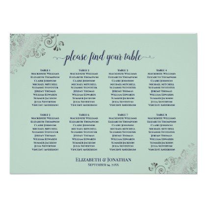 8 Table Wedding Seating Chart Mint Green & Navy Green Navy Wedding, Flowers In Garden, 80s Posters, Green Gold Weddings, Wedding Diys, Table Assignments, Wedding Reception Seating, Mint Green Background, Background Simple