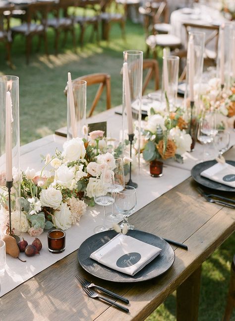 Farm table wedding decor