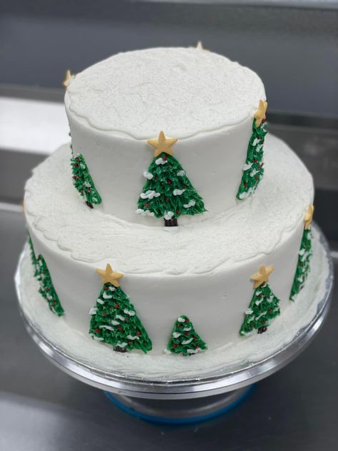 Christmas Cake 3 Tier, Christmas Cake 2 Tier, 2 Tier Christmas Cake, Three Layer Christmas Cake, Christmas Cake Two Tier, Christmas Cake Tiered, 3 Tier Green And Gold Cake, Birthday Sheet Cakes, Christmas Cake Designs