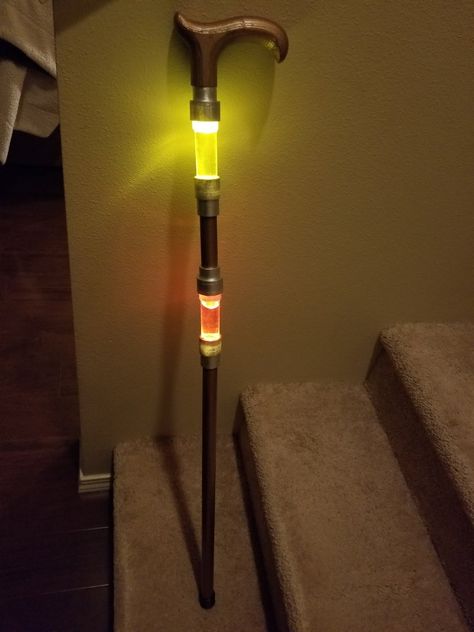 Steampunk Cane by Reversepivot1 - Thingiverse Mobility Cane Aesthetic, Cane Design Walking Sticks, Walking Canes Aesthetic, Cane User Aesthetic, Steampunk Walking Stick, Cool Canes Walking Sticks, Disabled Fashion Cane, Walking Cane Aesthetic, Cane Reference