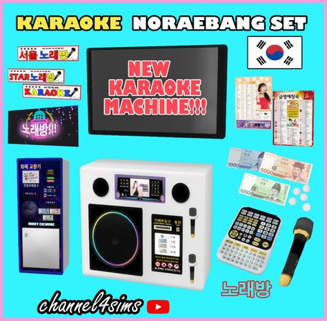 TS4: Karaoke Noraebang Set | channel4sims on Patreon Japanese School Bag, Mod Wall, Sims 4 Cheats, San Myshuno, Karaoke Room, The Sims 4 Pc, Sims 4 Anime, Tumblr Sims 4, Sims Building