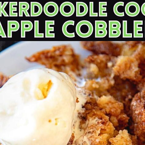 Peabody Johanson on Instagram: "This Snickerdoodle Cookie Apple Cobbler is made with spiced apples and topped with snickerdoodle cookie mix for an extra special cobbler.  Full recipe link in bio or Google “Snickerdoodle Cookie Apple Cobbler Sweet ReciPEAs”" Snickerdoodle Cookie, Apple Cobbler, Cookie Mix, Spiced Apples, Snickerdoodles, Cobbler, Cookie Dough, Apples, Link In Bio