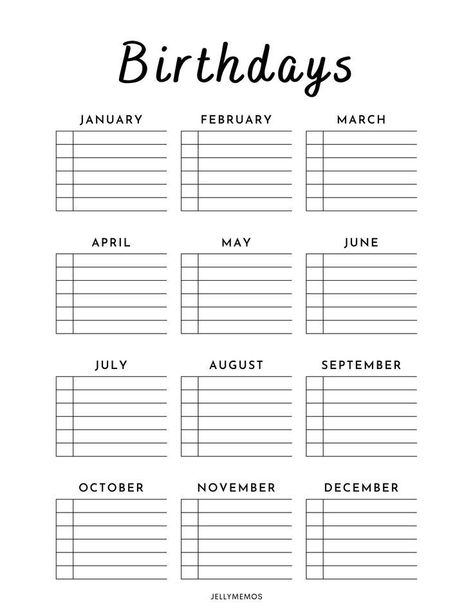 Birthday Calendar Classroom, Birthday Celebration Quotes, Family Birthday Calendar, Weekly Planner Free Printable, Birthday Tracker, Classroom Birthday, Office Birthday, Birthday Calendar, Cute Birthday Gift