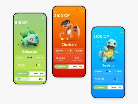 Pokedex Design, Pokedex App, Pokemon App, Pokemon Website, Chatbot Design, Pokemon Store, App Design Layout, Mobile Application Design, Website Color Palette