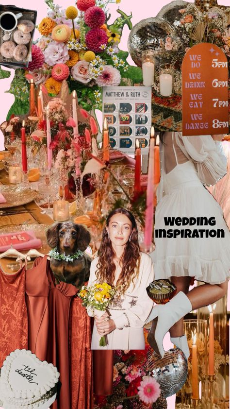 #myfirstshuffle  boho 70s wedding inspiration Wes Anderson Wedding Inspiration, Old School Wedding, Summer Garden Party Wedding, Wes Anderson Wedding, Brunch Tea Party, 90s Wedding, Cottagecore Wedding, 70s Wedding, Funky Wedding