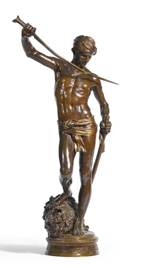 mercié, antonin david le vainqueur (d | statue | sotheby's l16230lot8z6msen Traditional Sculptures, Famous Sculptures, Classic Sculpture, Antique Sculpture, Architectural Sculpture, Drawings Photography, Bronze Figurine, Anatomy For Artists, Perspective Art