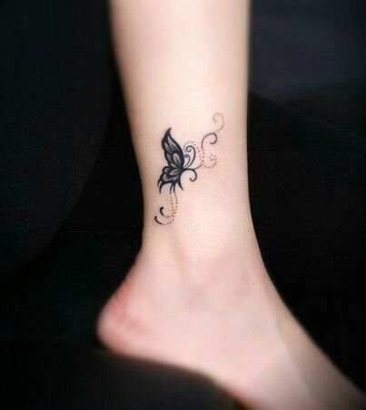 My tat Mehendi Tattoos, Butterfly Ankle Tattoos, Bodysuit Tattoos, Black Butterfly Tattoo, Ankle Tattoo Designs, Small Butterfly Tattoo, Ankle Tattoos, Anklet Tattoos, Foot Tattoos For Women