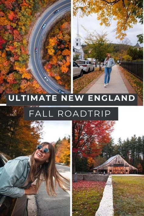 The Perfect 2024 New England Fall Road Trip: Best 3-10 Day Itinerary 4 Day New England Road Trip Fall, 3 Day New England Fall Road Trip, 10 Day New England Road Trip, New England Fall Itinerary, New England Must See Destinations, New England Itinerary, Fall Weekend Trip, Maine Road Trip, Road Trip Map