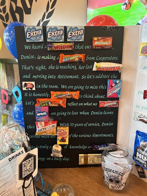 Retirement Candy Boards, Retirement Candy Bar Poster, Retirement Candy, Retirement Gifts Diy, Dyi Gift Ideas, Candy Bar Poster, Retirement Messages, Candy Bar Posters, Candy Board