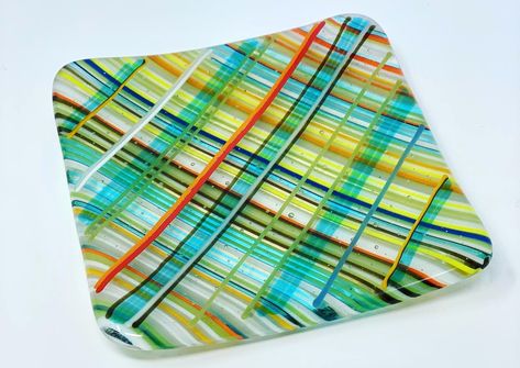 Glass Stringers, Fused Glass Artist, Glass Art Products, Fused Glass Dishes, Fused Glass Plates, Kiln Formed Glass, Glass Noodles, Corning Museum Of Glass, Fused Glass Artwork