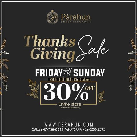 Gobble up the savings this Thanksgiving at Perahun! Enjoy a bountiful 30% off the entire store on our multi-brand treasures. It's the season of giving, and we're giving you the gift of style. Hurry in, this feast of deals won't last long! 🛍️🧡 #PerahunSheerElegance #ThanksgivingSale #ShopTillYouDrop #PerahunDeals Season Of Giving, Thanksgiving Sale, Shop Till You Drop, The Gift, Thanksgiving, Gifts