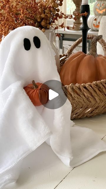 Dollar Tree Halloween Decor, Halloween Witch Brooms, Halloween Brooms, Tree Faux, Ghost Crafts, Dollar Tree Pumpkins, Ghost Pillow, Christmas Ghost, Dollar Tree Halloween