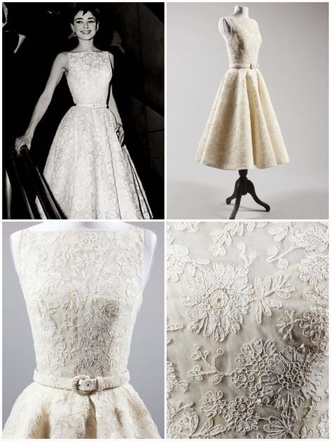 Audrey Hepburn in a white floral Givenchy dress (Oscars1954) Audrey Hepburn Oscar Dress, Audrey Hepburn Oscar, Sabrina Wedding Dress, Romantic Academia Outfits, Audrey Hepburn Wedding Dress, Audrey Hepburn Givenchy, Givenchy Wedding Dress, Audrey Hepburn Wedding, Sabrina Audrey Hepburn