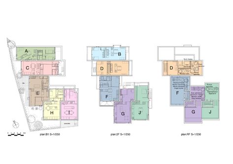 Gallery of Nikotama Terrace Cooperative House / Okuno Architectural Planning - 22 Cooperative Housing Architecture, Architecture Graphics, The Cliff, Architecture Plan, Terrace House, Terrace, House Plans, Floor Plans, Architecture