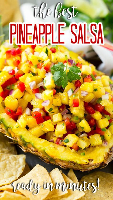 Mexican Food Recipes Appetizers, Salsa Salad, Pineapple Salsa Recipe, Resep Salad, Easy Salsa, Pineapple Recipes, Fruit Salsa, Pineapple Salsa, Fresh Salsa