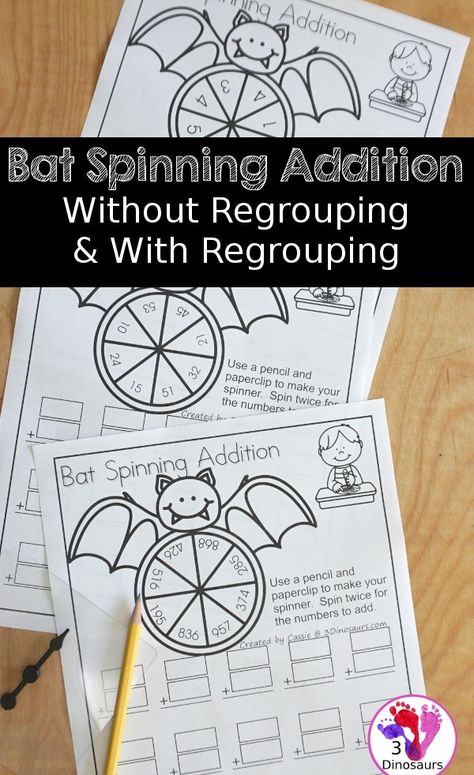 Bat Themed Addition Worksheets | Free Homeschool Deals © 3 Digit Addition Games Free, Addition Regrouping Activities, 3dinosaurs.com Free Printables, Double Digit Math Games, 3 Digit Subtraction Games, 3 Digit Addition Activities, Addition Without Regrouping Activities, Double Digit Addition Games, 3 Digit Addition Without Regrouping