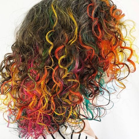 Rainbow Highlights Hair Brown, Leo Hair, Rainbow Hairstyles, Lavender Highlights, Rainbow Highlights, Highlights Hair, Digital Closet, Bright Hair, Hair Brown